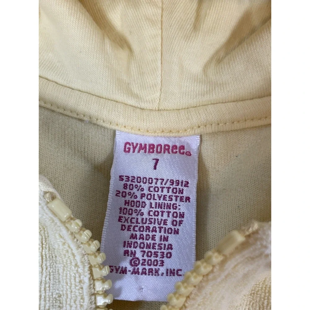 Gymboree RAINBOW SHERBET 1/4‎ Zip Yellow Terry Cloth Hooded Top Girls Size 7